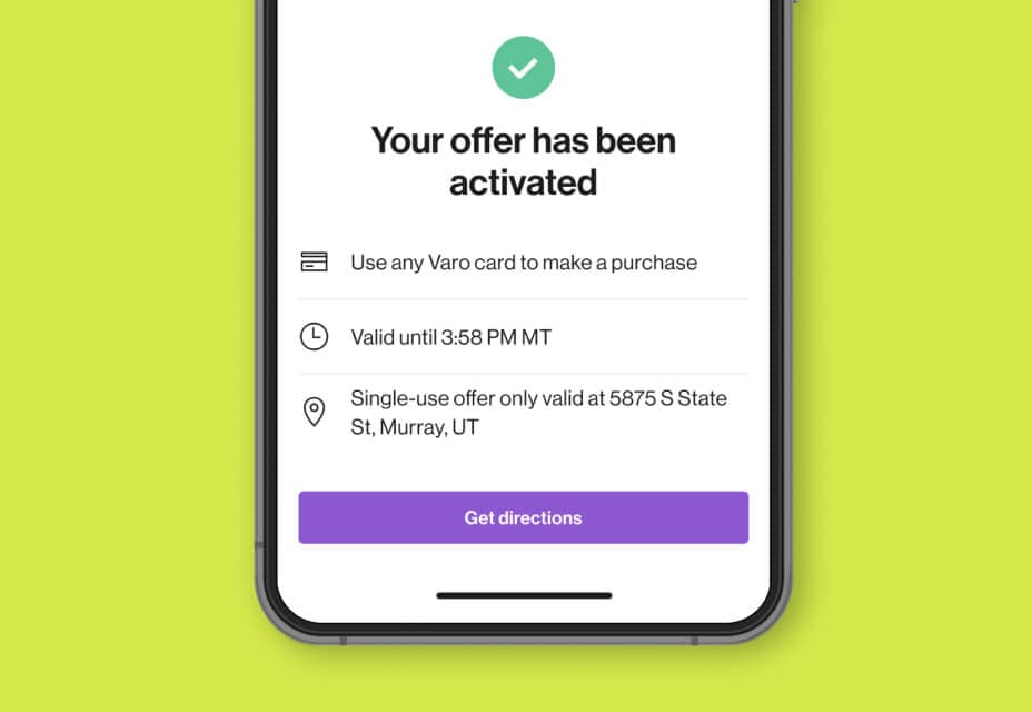 Varo cashback offer activation